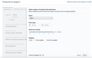 product targeting amazon