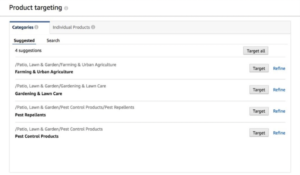 Amazon Category Targeting