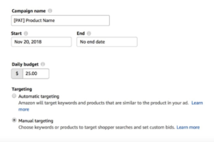 Amazon product attribute targeting