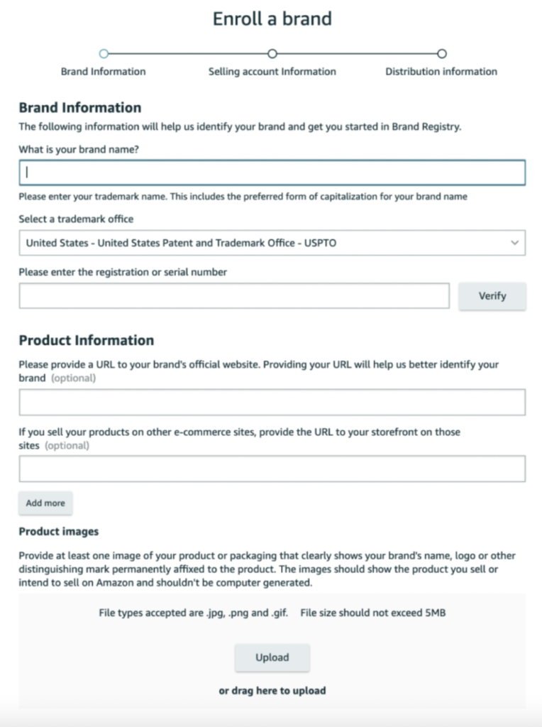 Amazon Brand Enrollment Form